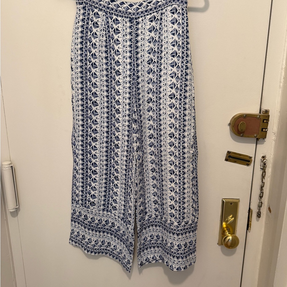 Blue and White Patterned Pants